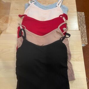 Women's Medium Camisole Tops - Black, Red, Tan, Peach, Gray